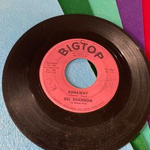 “Del Shannon” Vinyl 45 RPM Record: “Runaway” (1961- Vintage -Rock & Roll (R&R)